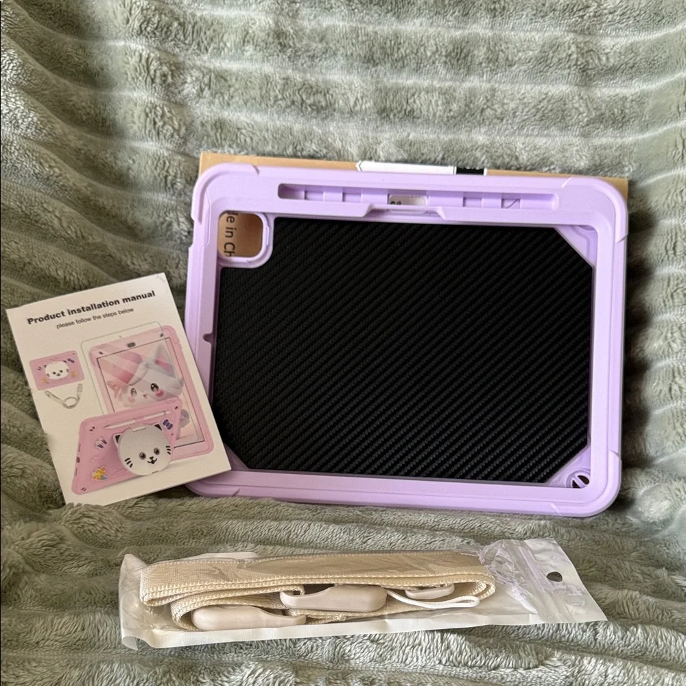 New! Cute Purple Cat Tablet Case